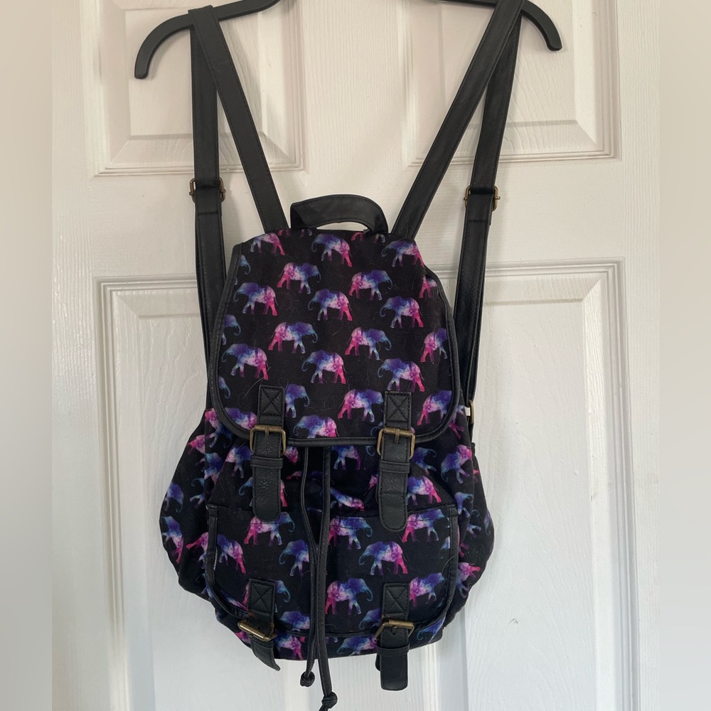Cute Elephant Patterned Backpack - Picture 2 of 2